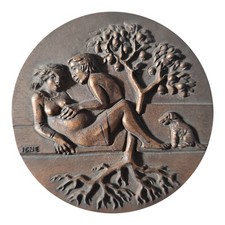 Medaglia Bronzo Calendario 1983 Padova Rovigo Allegoria Fertilità ICNE Vintage