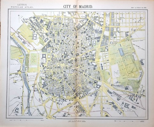 1882 letts mappa città - letts, di