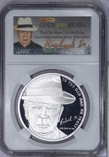 Negozio di pedoni oro e argento 1 oz .999 argento NGC - firmato il vecchio 71 ° compleanno