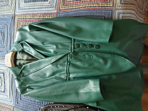 Giaccone verde lungo ecopelle - verde,