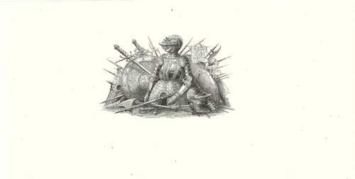 Stampa antica piccola - , armatura