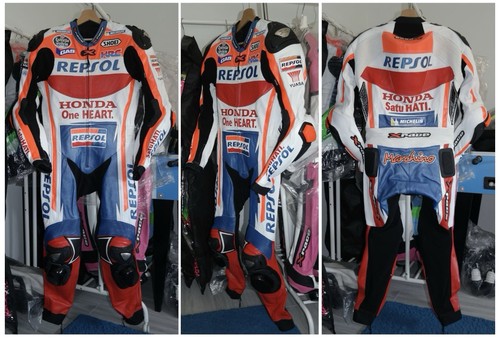 Tuta moto pelle intera repsol - tuta,