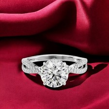 Fede nuziale in platino diamante tondo coltivato in laboratorio certificato...