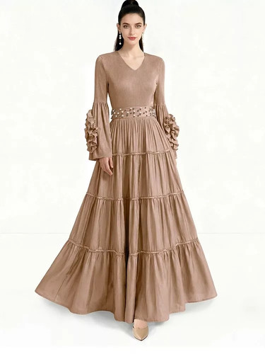 Abito donna beige lungo - donna,