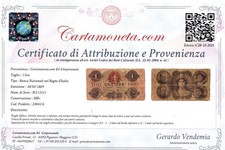 1 LIRA BANCA NAZIONALE NEL REGNO D'ITALIA 20/01/1869 MB+