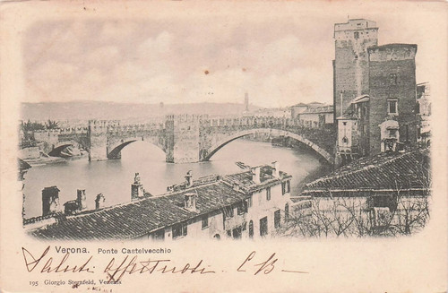 Cartolina verona ponte - cartolina,