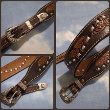 CINTURA -BELT vintage 80's EL CHARRO saddler Leather   TG.34 circa S New! RARE