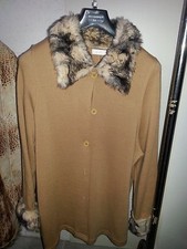 spolverino cappotto marrone lungo morbido con pelliccia