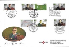 BUSTA CONGIUNTA 100 ANNI DELLA RADIO GUGLIELMO MARCONI GIORNO DI EMISSIONE 1995