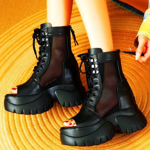 Sandali punk donna neri vera