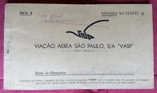 Biglietto aereo 1938 Rio Sao Paulo VASP Viacao Aerea Sao Paulo Linee Brasiliane