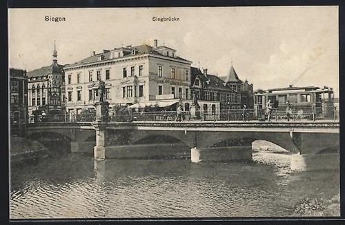 Cartolina siegen tram sul - siegen,,