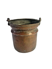 BELLISSIMO Antico Islamico in rame stagnato Secchio con manico SECCHIELLO VINTAG