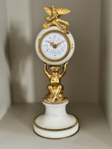 Pendulette marbre blanc - pendulette,