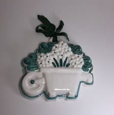 Vecchia Formella Formina THUN Lene Carriola Fiori Fuori Produzione cm 20