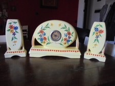 OROLOGIO TRITTICO VECCHIO OROLOGIO CAMINO OROLOGIO CERAMICA VASI COLLEZIONE