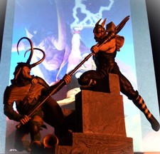 SIDESHOW COLLECTIBLES THOR VS LOKI DIORAMA STATUA RESINA 2008 RARA 