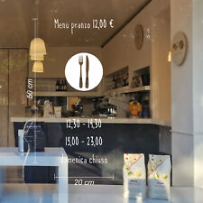 adesivi vetrine vetrofanie listino prezzi orari menù bar ristorante pub a1125