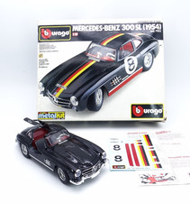 Mercedes Benz 300SL Metalkit 1954 modellino auto veicolo 1:18 Bburga Burago IMBALLO ORIGINALE