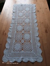 VINTAGE - CENTRO TAVOLA  RUNNER - FATTO A MANO UNCINETTO DALLA NONNA   CM. 87x37