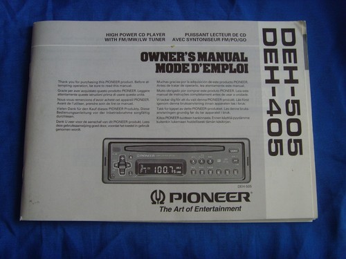 Pioneer libretto istruzioni - pioneer.,