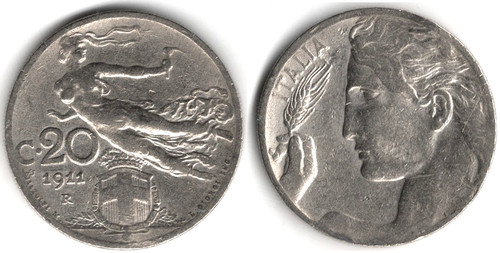 Italia centesimi 1911 - 20, centesimi,