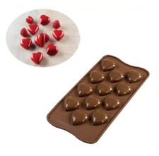 Silikomart Stampo 15 cioccolatini My Love 3D silicone SCG48 cuore gessetti Rotex