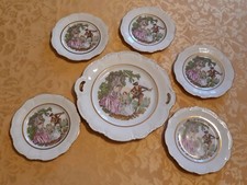 Servizio 6 piatti dessert porcellana italiana Durken Cislago anni '60