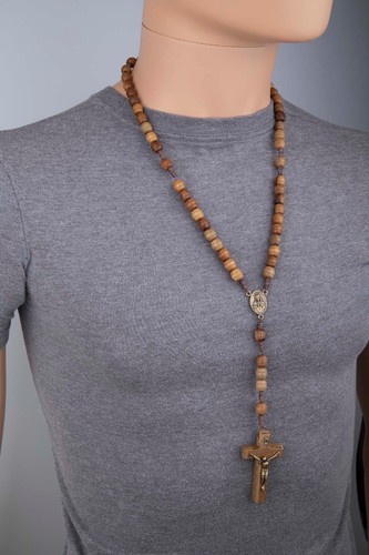 Collana rosario uomo legno - rosario,