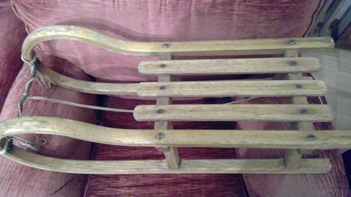 Slittino vintage legno - slittino,