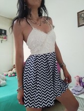 tutina intera donna playsuit righe pizzo corpetto ?❣