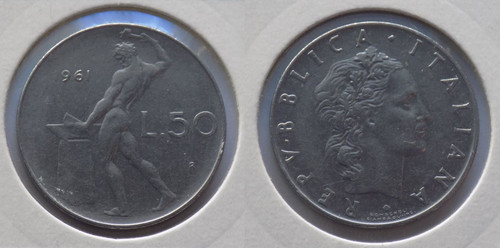 Lire 1961 vulcano tipo - 1961, 1°