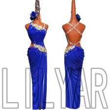 Abito da ballo lungo oro blu