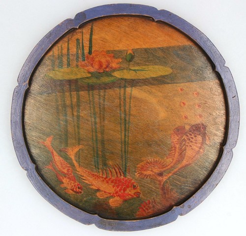 Vassoio legno dipinto a - in,