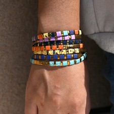 Bracciale tila perline - tila, ematite