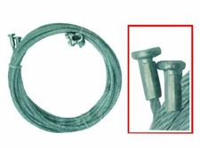 Corda Fune Basculante Acciaio 4mm 2,5m 2pz. Ricambio Basculanti con Gancio T