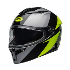 CASCO MOTO INTEGRALE BELL LITHIUM SHEAR GRIGIO RETINA METAL GIALLO FLUO ECE 2206