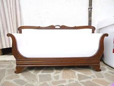 Divano divanetto in Noce a barca Impero Carlo X primo '800 Restaurato Intagliato