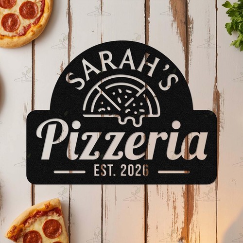 Insegna metallo pizzeria - insegna,