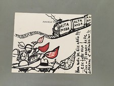 stilista Angelo Tarlazzi Parigi cartolina disegnata moda fashion