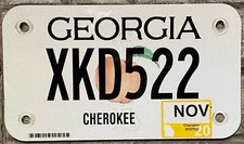 TARGA MOTO Originale Americana GEORGIA Stati Uniti del Sud - Harley Indian USA
