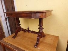 ANTICO TAVOLINO DA SALOTTO LUIGI FILIPPO UMBERTINO '800 NOCE H 65cm