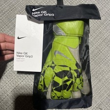 Nike Vapor Grip3 Goalkeeper Gloves Adult Size 8 Volt Black ACC Soccer Goalie NEW