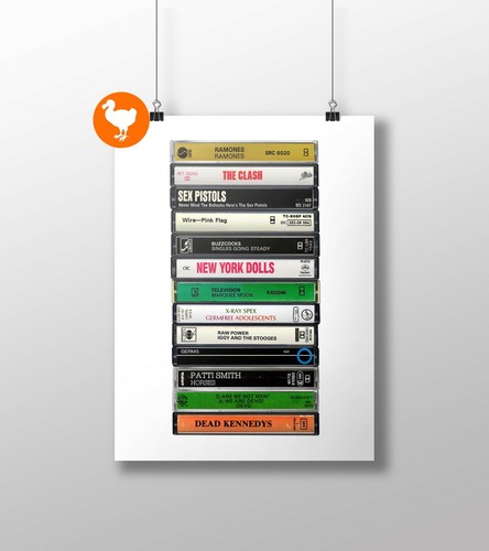 Poster punk stampa cassetta - a,