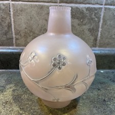 Globo paralume lampada vetro rosa smerigliato art deco vintage