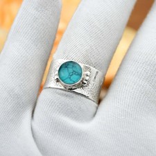 Turchese Anello Martellato