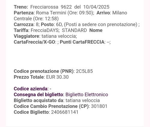 Biglietti treno frecciarossa - biglietti,