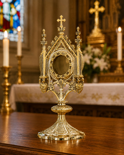 Reliquiario croce ottone - reliquiario,
