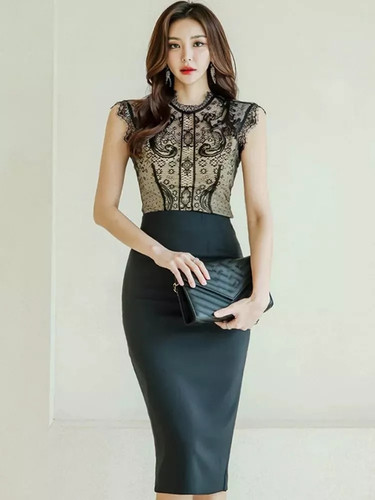 Tubino midi aderente - con, top