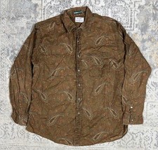 Giman Bros camicia manica lunga uomo taglia L paisley abbottonata USA